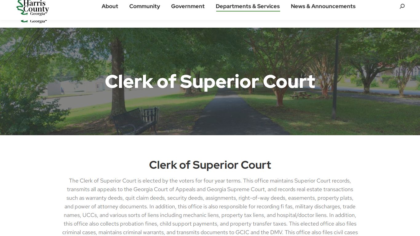 Clerk of Superior Court - Harris County, Georgia