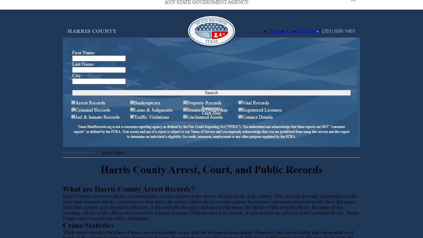 Harris County Arrest, Court, and Public Records